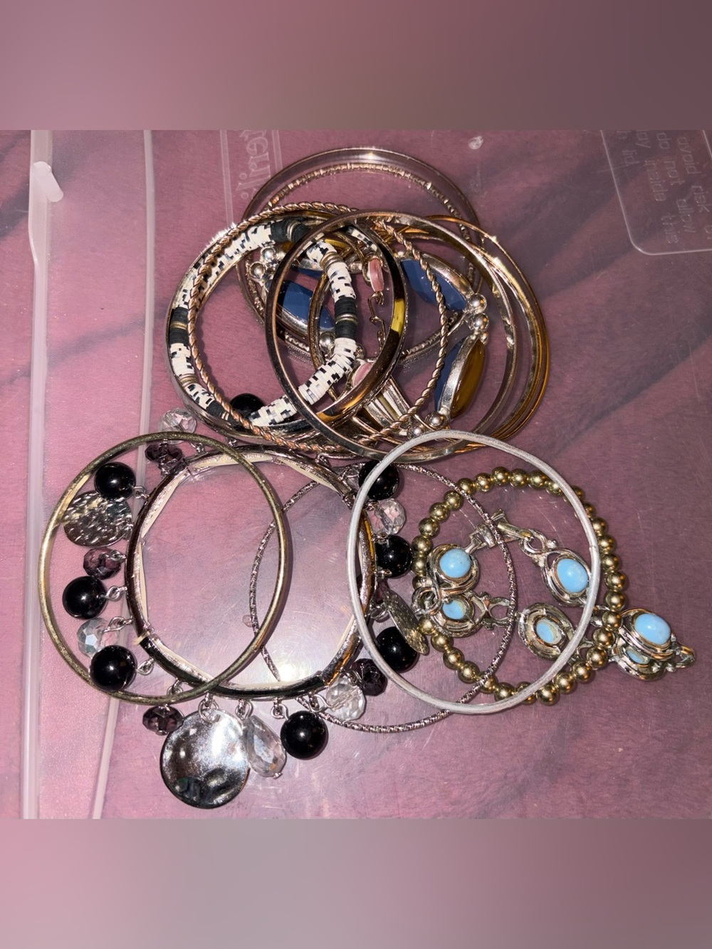 15 Piece Mixed Bracelet, Bangles, Beaded &Charm Bracelets